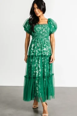 Discount Baltic Born Doria Tulle Floral Maxi Dress | Green