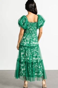 Discount Baltic Born Doria Tulle Floral Maxi Dress | Green