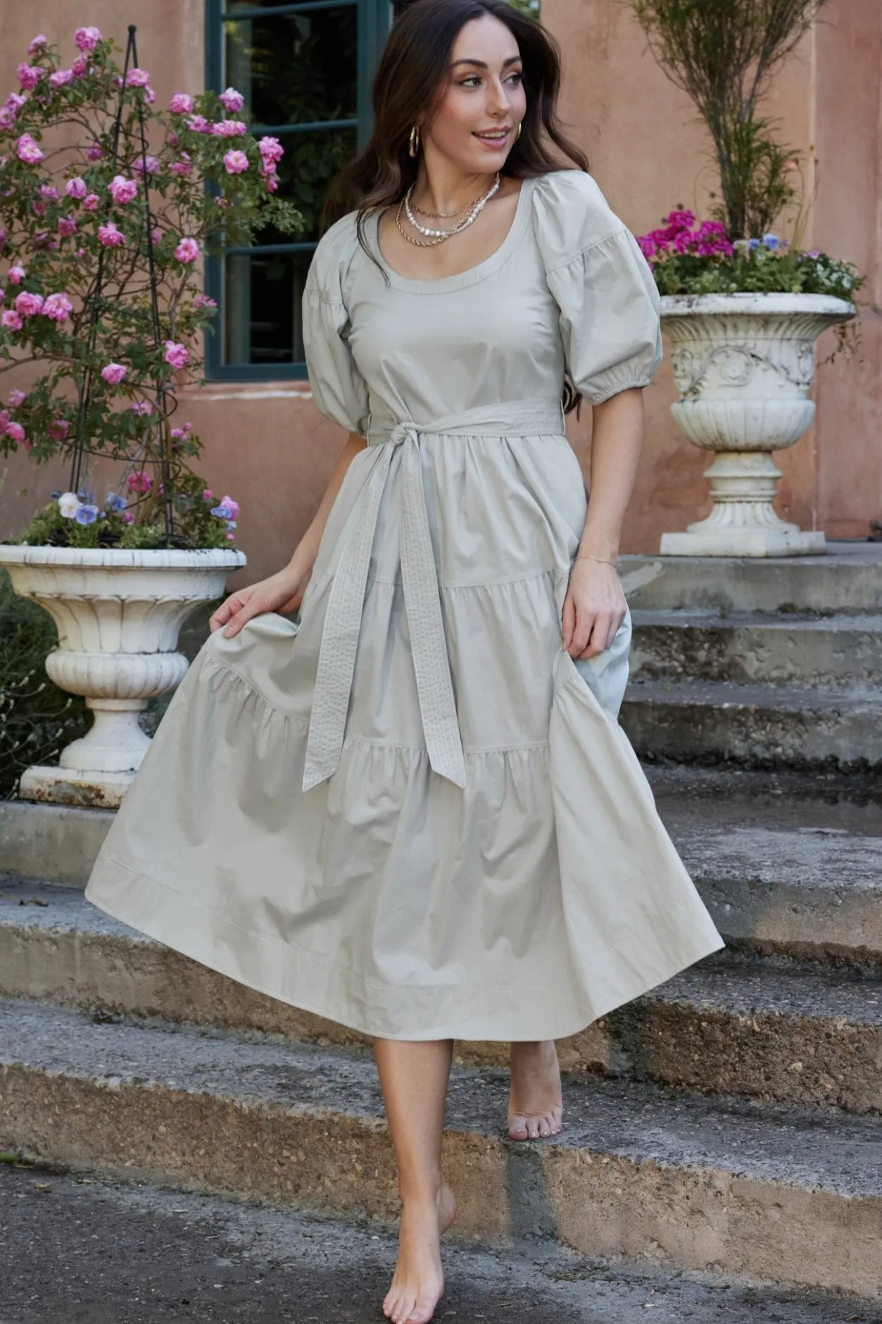New Baltic Born Dorothy Poplin Maxi Dress | Sage