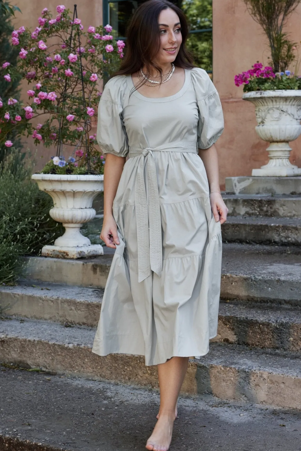 New Baltic Born Dorothy Poplin Maxi Dress | Sage