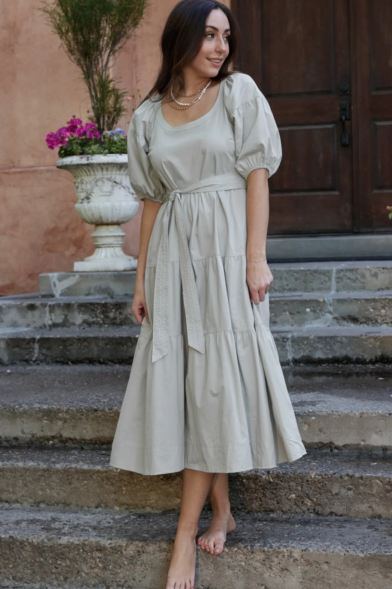 New Baltic Born Dorothy Poplin Maxi Dress | Sage