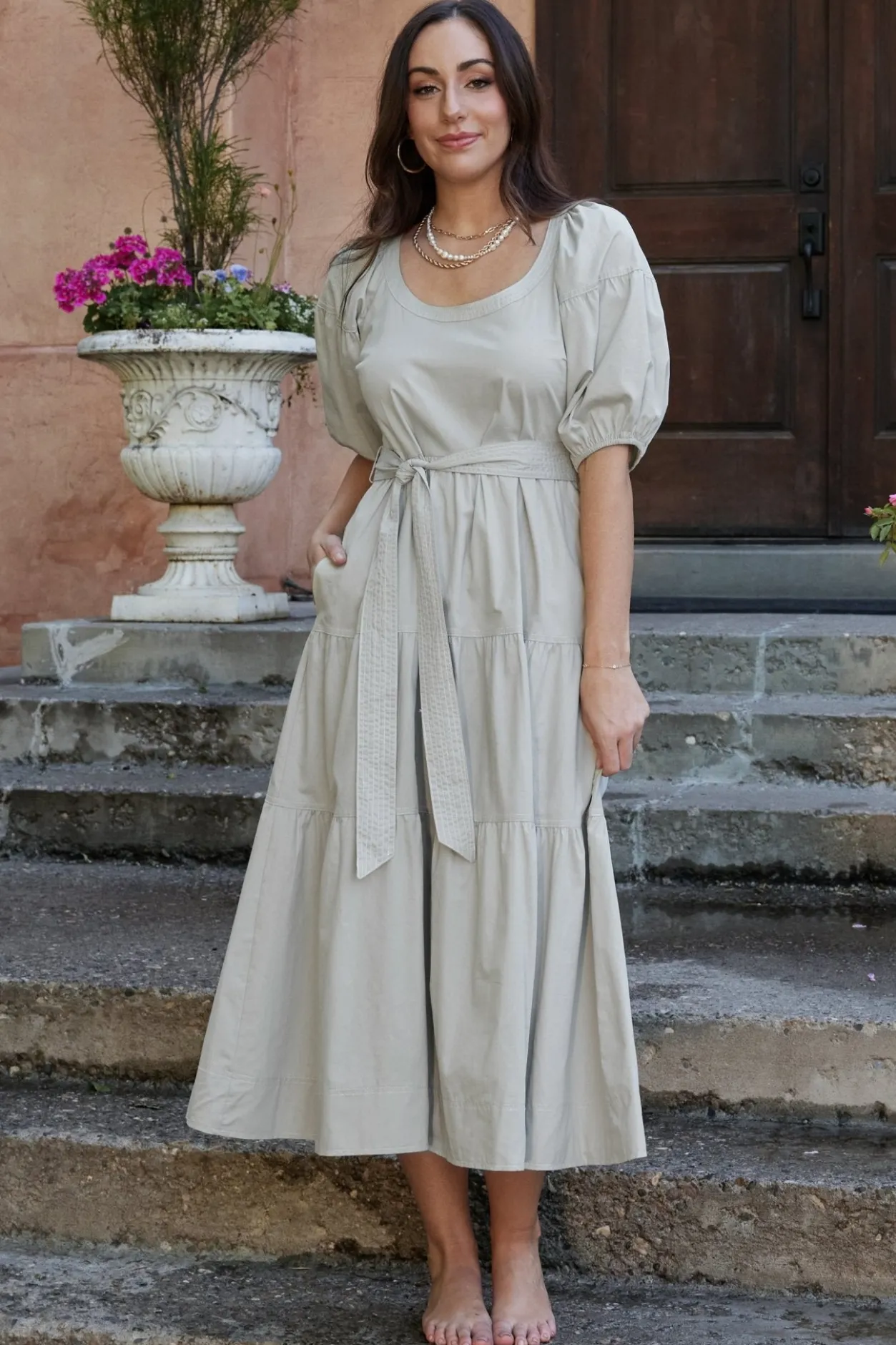 New Baltic Born Dorothy Poplin Maxi Dress | Sage