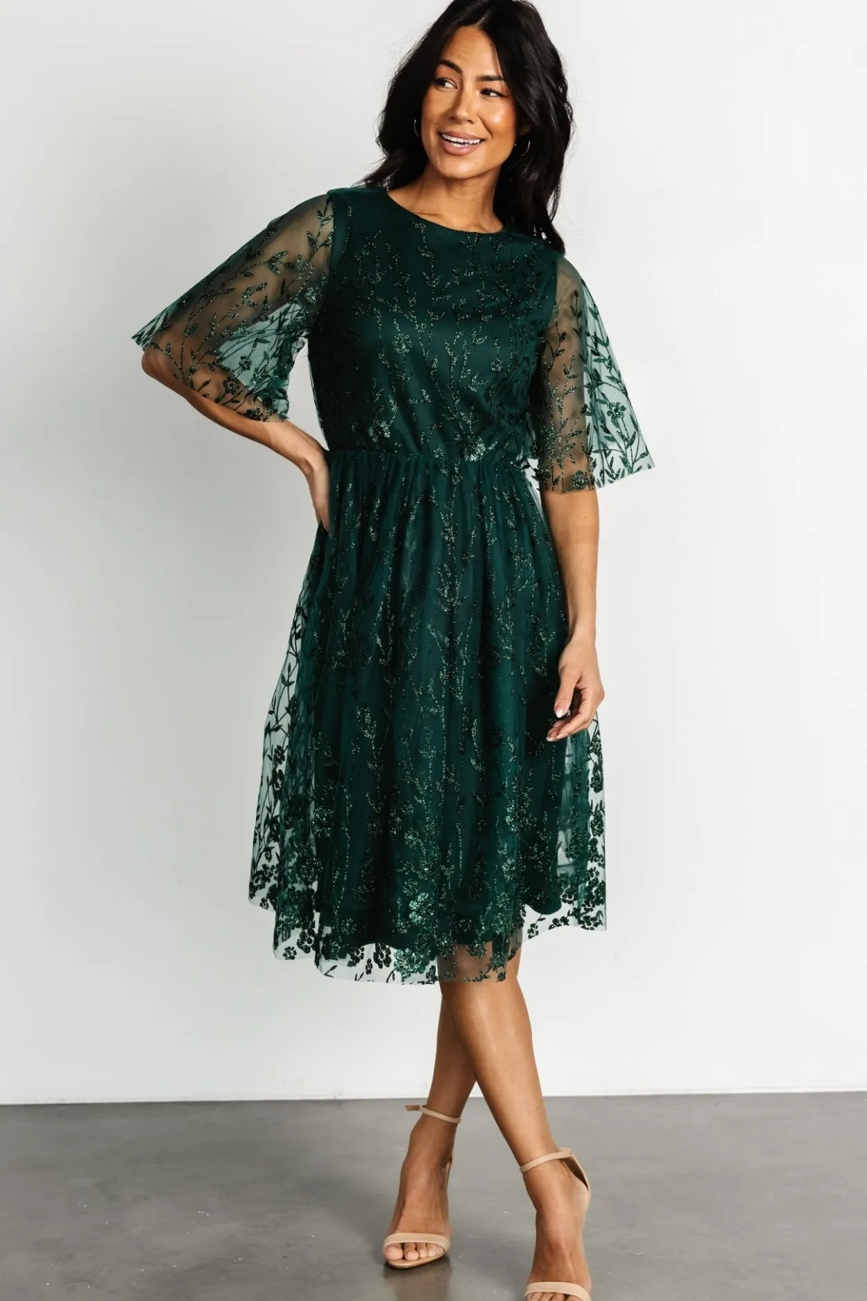 Best Baltic Born Duchess Tulle Dress | Dark Green Sparkle DarkGreenSparkle