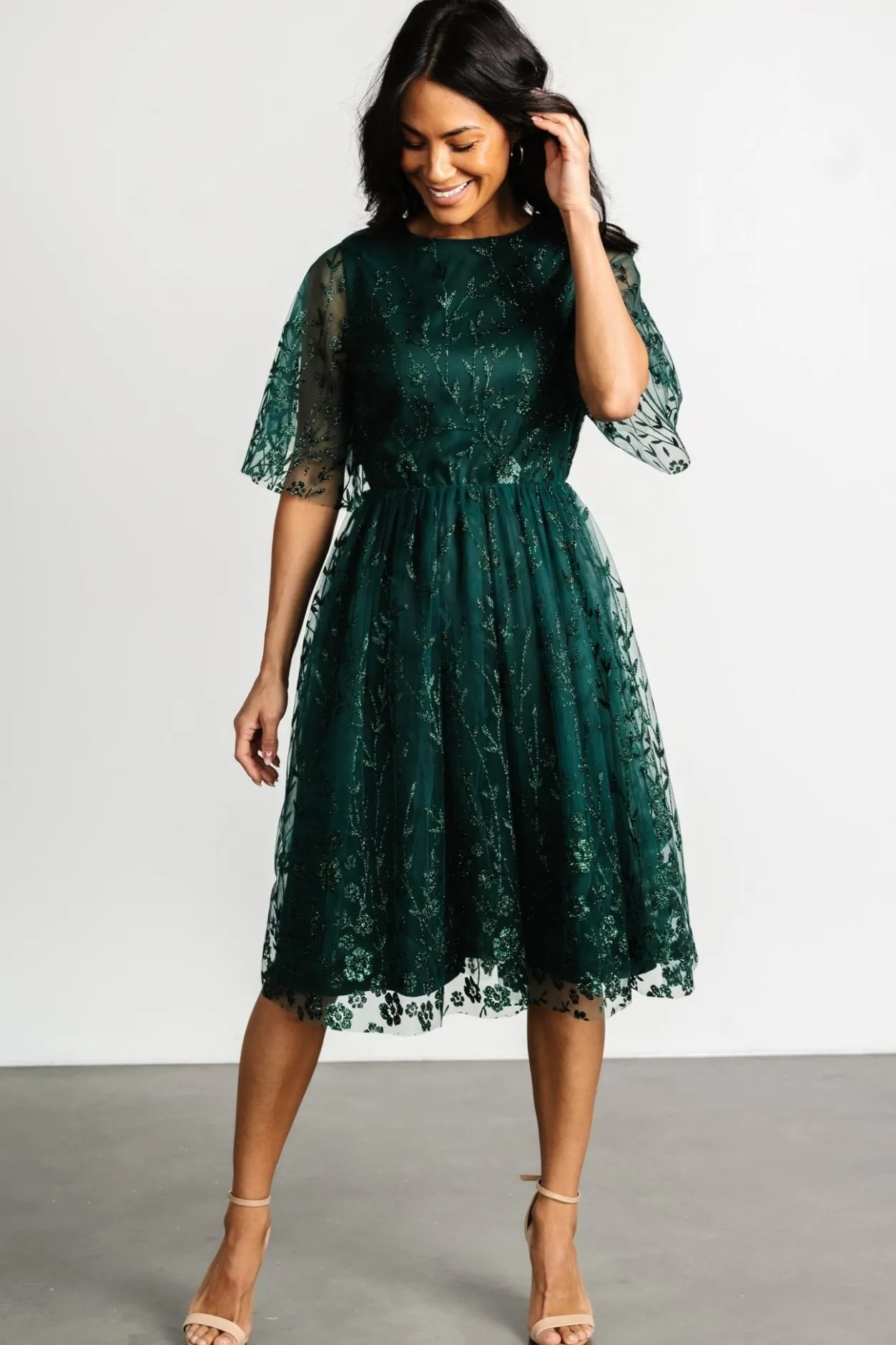 Best Baltic Born Duchess Tulle Dress | Dark Green Sparkle DarkGreenSparkle