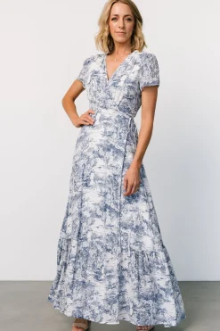 Discount Baltic Born Dulce Wrap Maxi Dress | White + Blue Print White+BluePrint