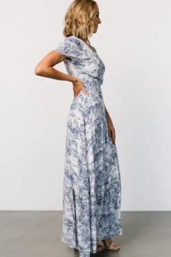 Discount Baltic Born Dulce Wrap Maxi Dress | White + Blue Print White+BluePrint