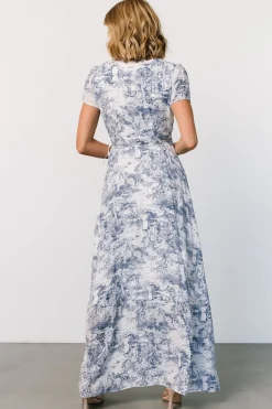Discount Baltic Born Dulce Wrap Maxi Dress | White + Blue Print White+BluePrint
