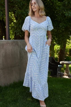 Discount Baltic Born Durban Maxi Dress | Dusty Blue Print DustyBluePrint