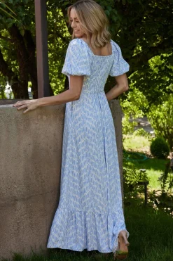 Discount Baltic Born Durban Maxi Dress | Dusty Blue Print DustyBluePrint