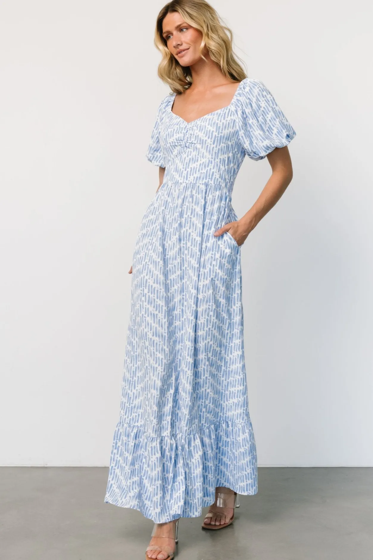 Discount Baltic Born Durban Maxi Dress | Dusty Blue Print DustyBluePrint