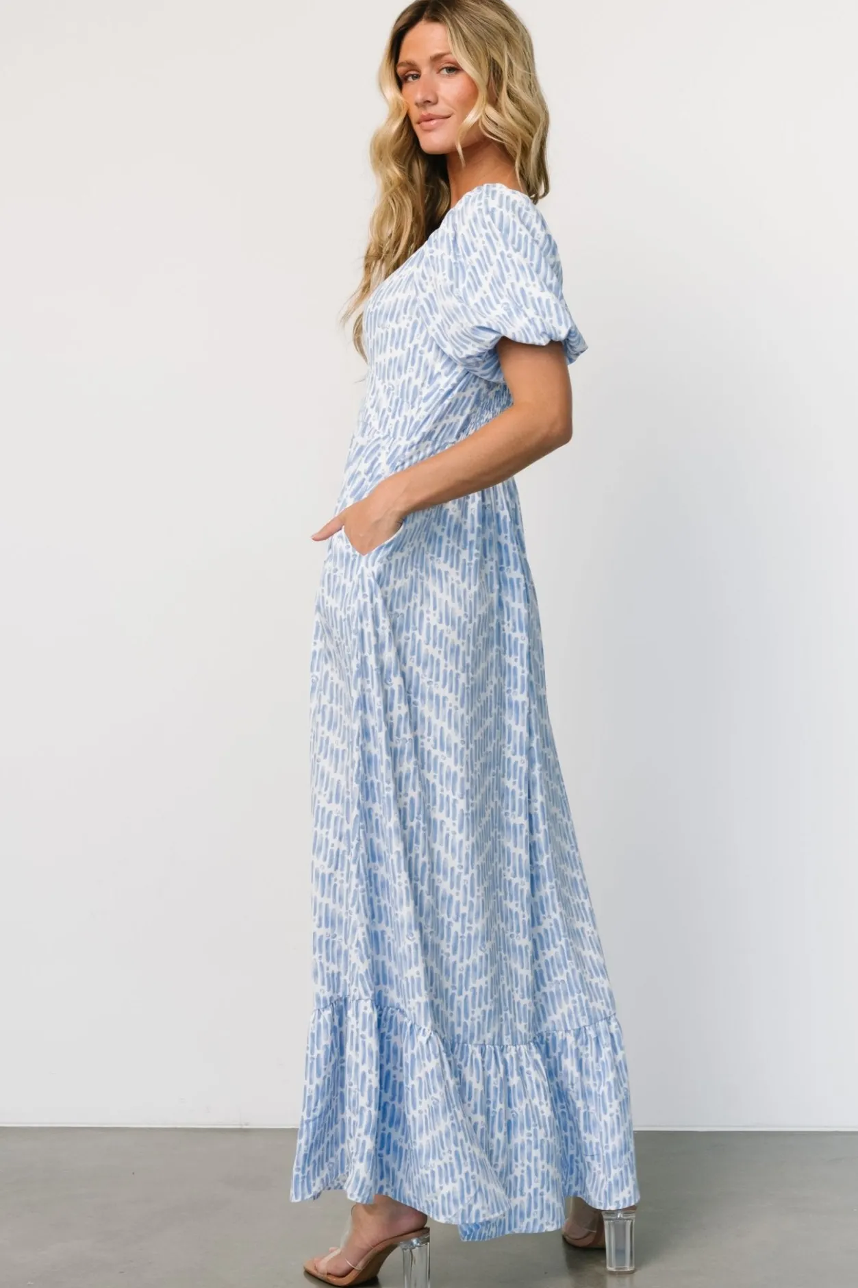 Discount Baltic Born Durban Maxi Dress | Dusty Blue Print DustyBluePrint