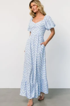 Discount Baltic Born Durban Maxi Dress | Dusty Blue Print DustyBluePrint