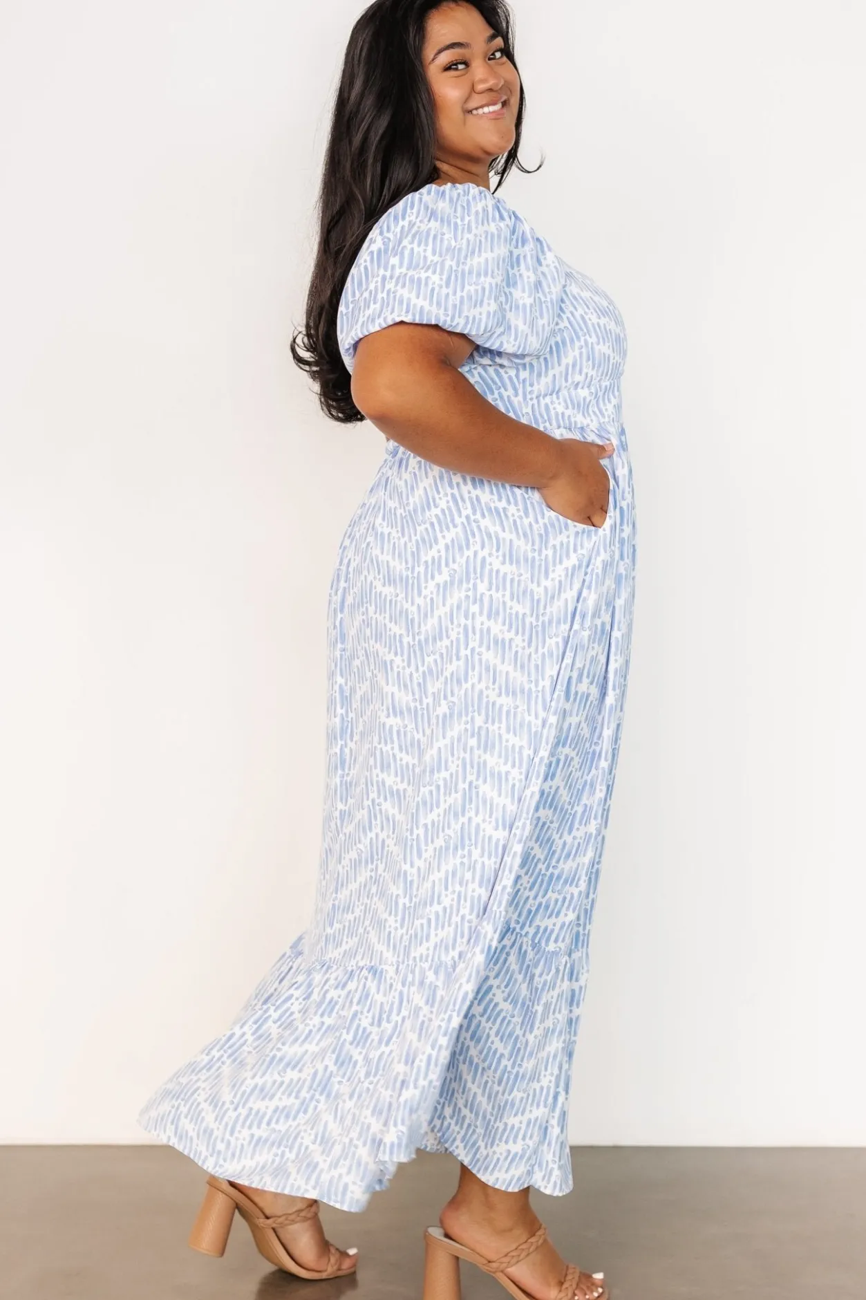 Discount Baltic Born Durban Maxi Dress | Dusty Blue Print DustyBluePrint