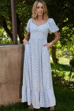 Discount Baltic Born Durban Maxi Dress | Dusty Blue Print DustyBluePrint