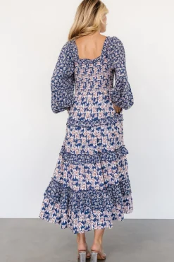 Clearance Baltic Born Dynah Tiered Dress | Blue + Cream Floral Blue+CreamFloral
