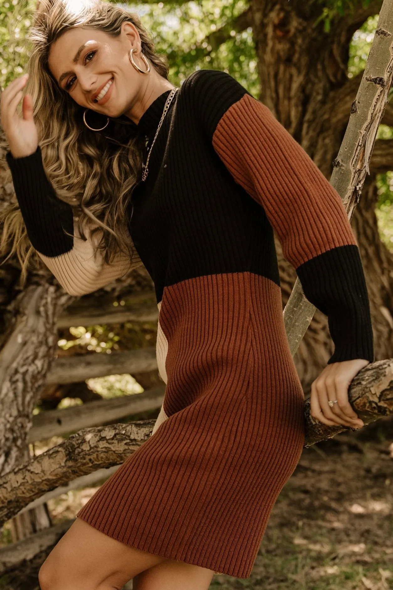 Hot Baltic Born Easton Sweater Dress | Black Multi BlackMulti