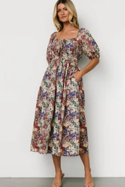 Outlet Baltic Born Eden Midi Dress | Black Multi Print BlackMultiPrint