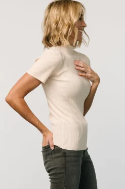 Discount Baltic Born Edie Mock Neck Top | Cream