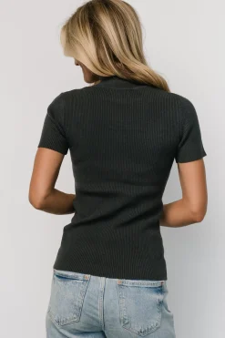 Hot Baltic Born Edie Mock Neck Top | Deep Slate Blue DeepSlateBlue