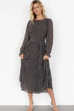 Online Baltic Born Edith Pleated Dress | Brown + Blue Brown+Blue