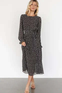 Online Baltic Born Edith Pleated Dress | Brown + Blue Brown+Blue