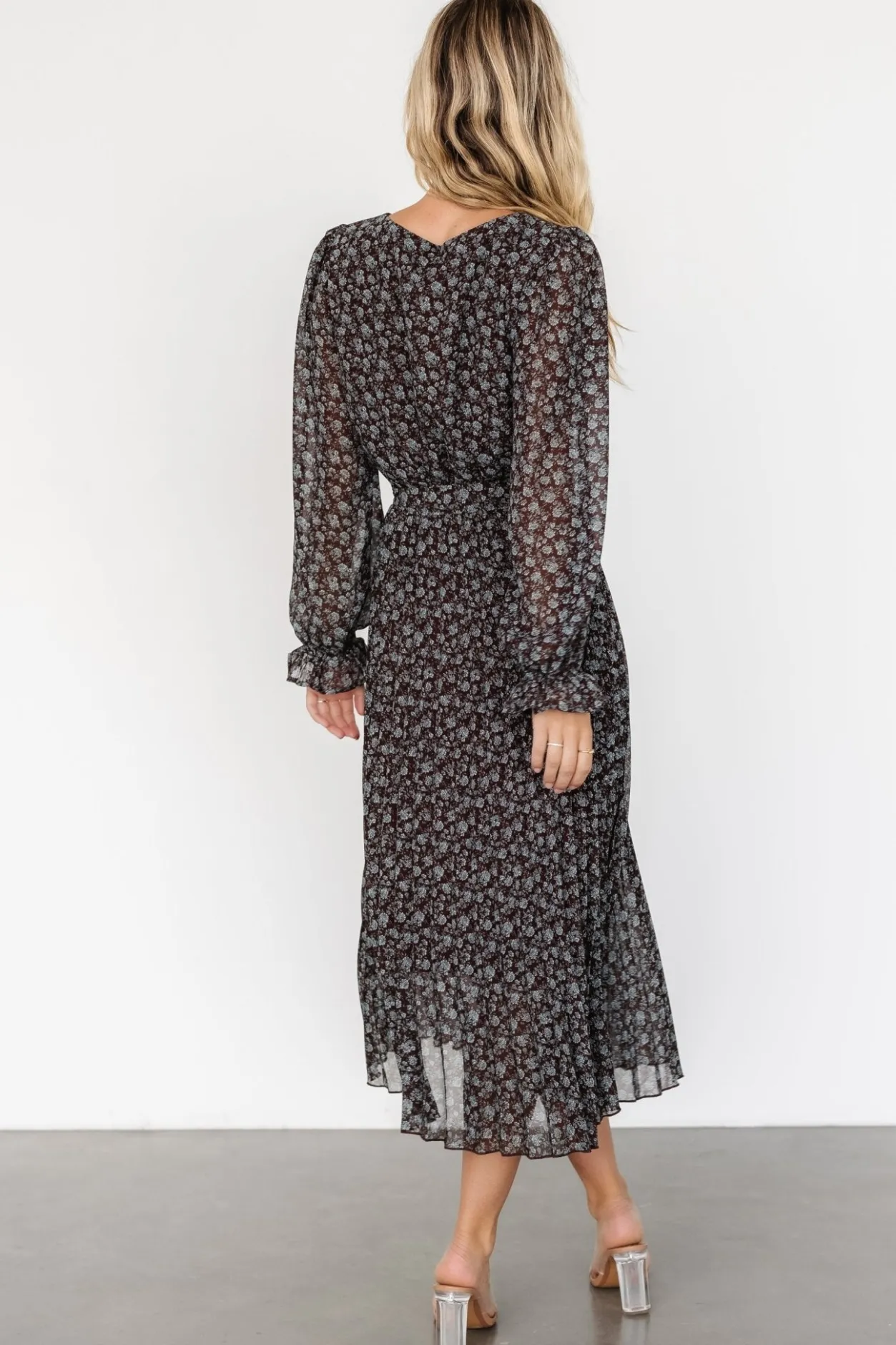 Online Baltic Born Edith Pleated Dress | Brown + Blue Brown+Blue