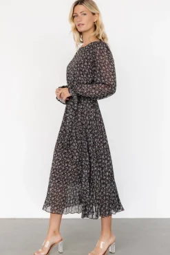 Online Baltic Born Edith Pleated Dress | Brown + Blue Brown+Blue
