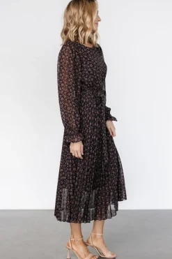 Clearance Baltic Born Edith Pleated Dress | Navy + Copper Navy+Copper