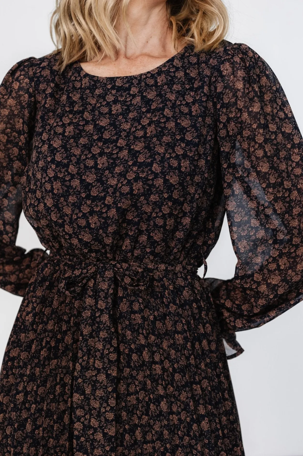 Clearance Baltic Born Edith Pleated Dress | Navy + Copper Navy+Copper