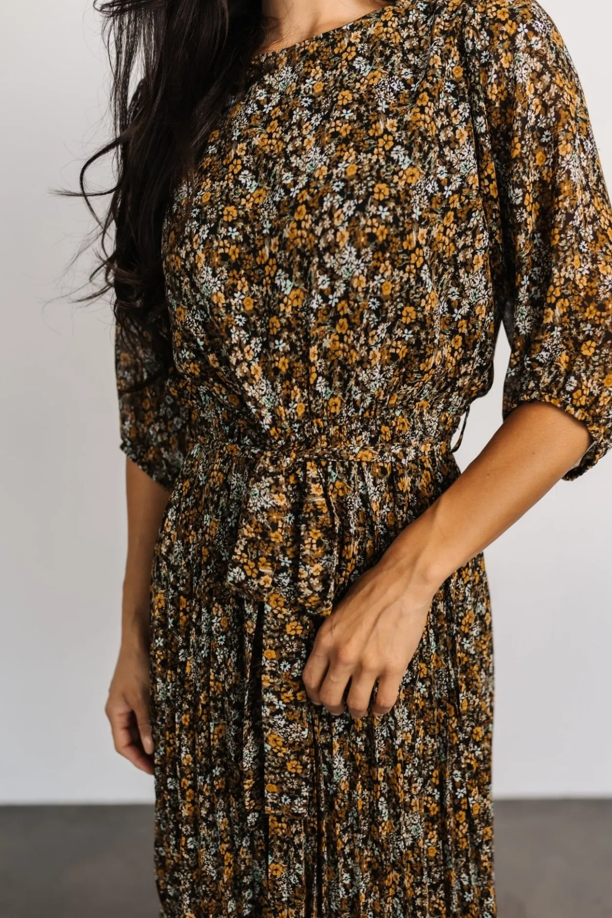Discount Baltic Born Eileen Pleated Dress | Midnight Garden Print MidnightGardenPrint