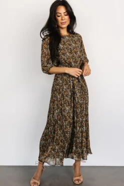 Discount Baltic Born Eileen Pleated Dress | Midnight Garden Print MidnightGardenPrint