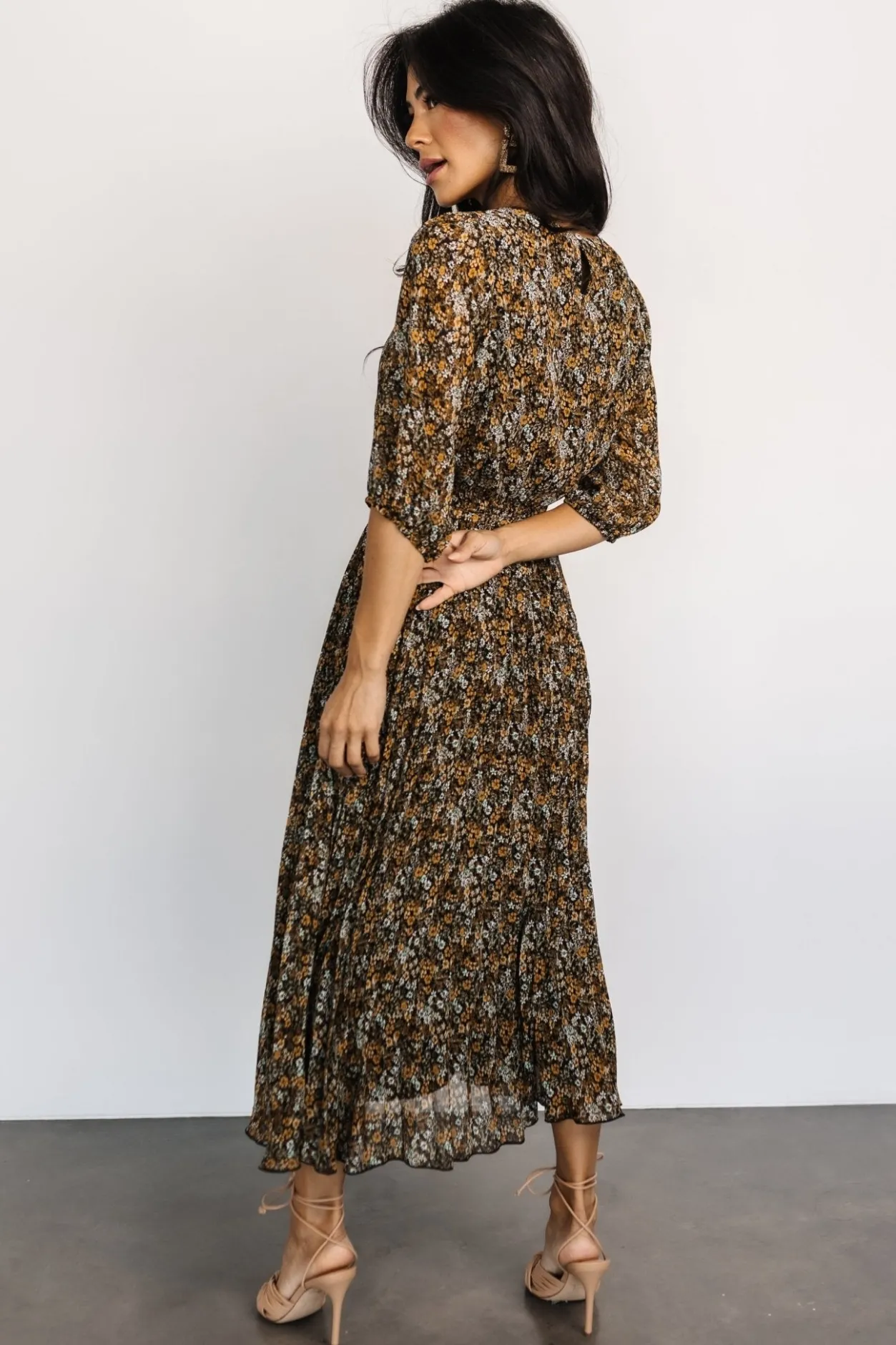 Discount Baltic Born Eileen Pleated Dress | Midnight Garden Print MidnightGardenPrint