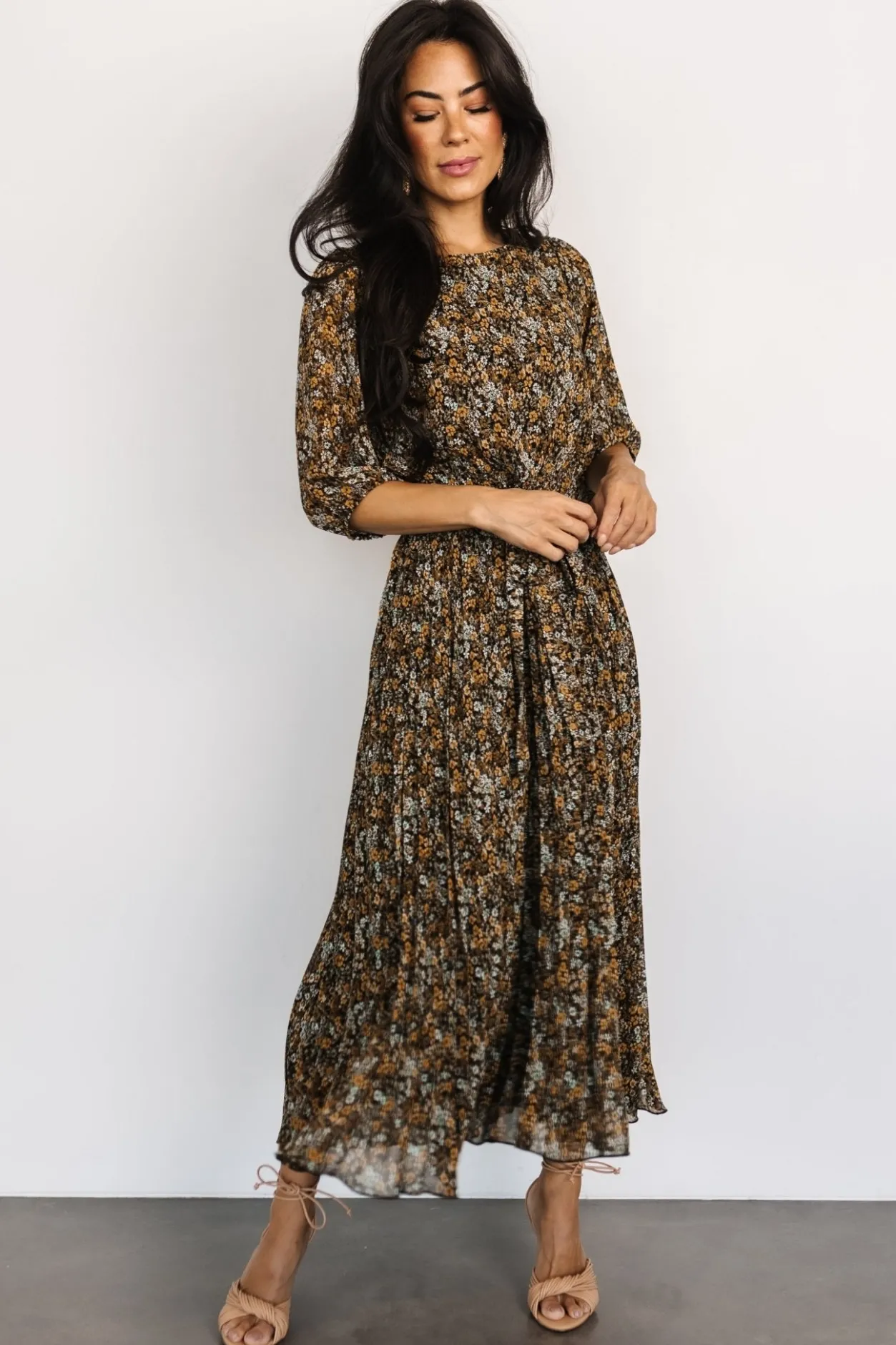 Discount Baltic Born Eileen Pleated Dress | Midnight Garden Print MidnightGardenPrint