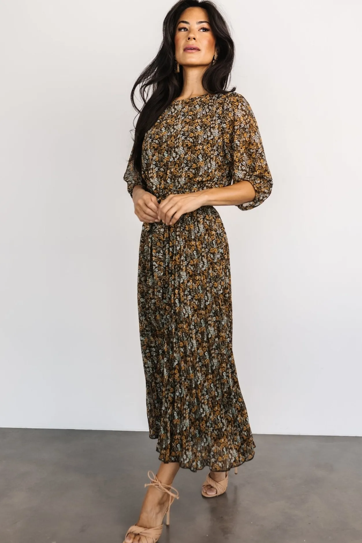 Discount Baltic Born Eileen Pleated Dress | Midnight Garden Print MidnightGardenPrint
