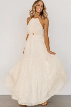 New Baltic Born Eilish Embossed Maxi Dress | Cream
