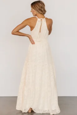 New Baltic Born Eilish Embossed Maxi Dress | Cream