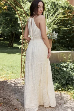 New Baltic Born Eilish Embossed Maxi Dress | Cream
