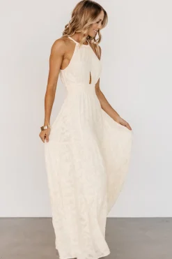 New Baltic Born Eilish Embossed Maxi Dress | Cream