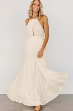 New Baltic Born Eilish Embossed Maxi Dress | Cream