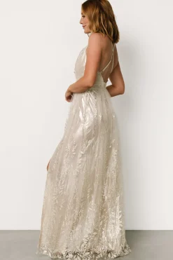 Online Baltic Born Eirena Sparkle Gown | Cream + Silver Cream+Silver