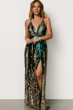 Online Baltic Born Eirena Sparkle Gown | Emerald + Rose Gold Emerald+RoseGold