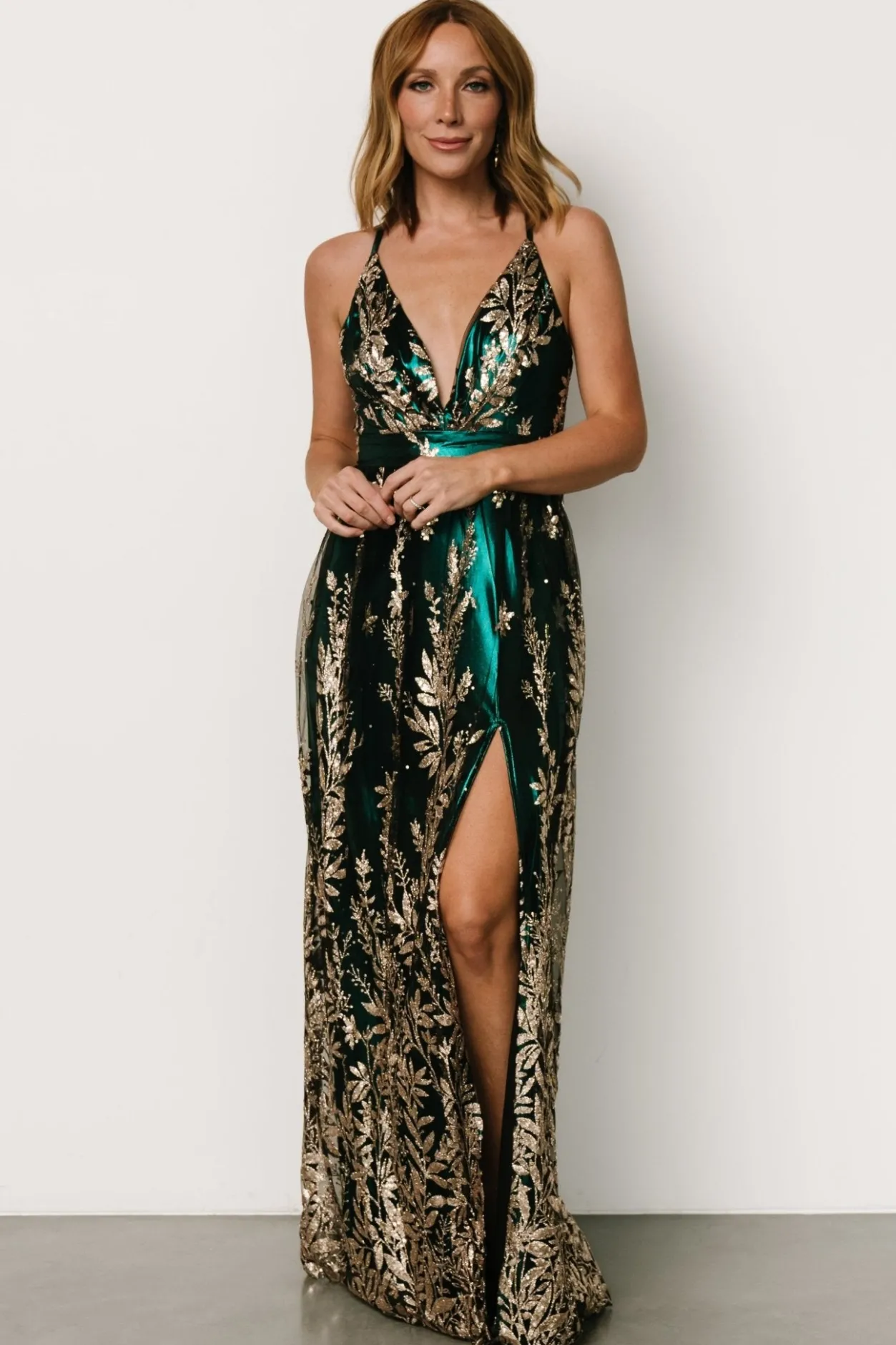 Online Baltic Born Eirena Sparkle Gown | Emerald + Rose Gold Emerald+RoseGold