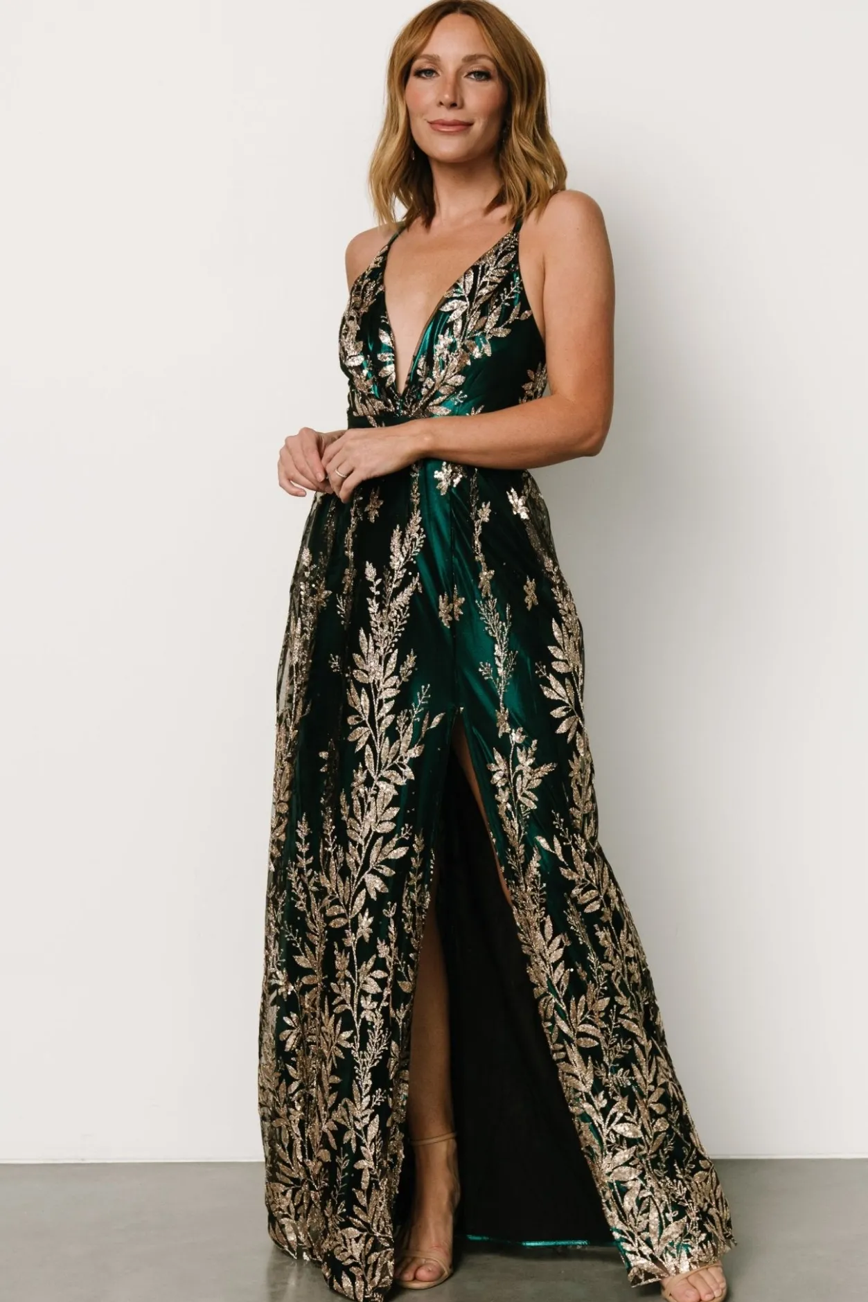 Online Baltic Born Eirena Sparkle Gown | Emerald + Rose Gold Emerald+RoseGold