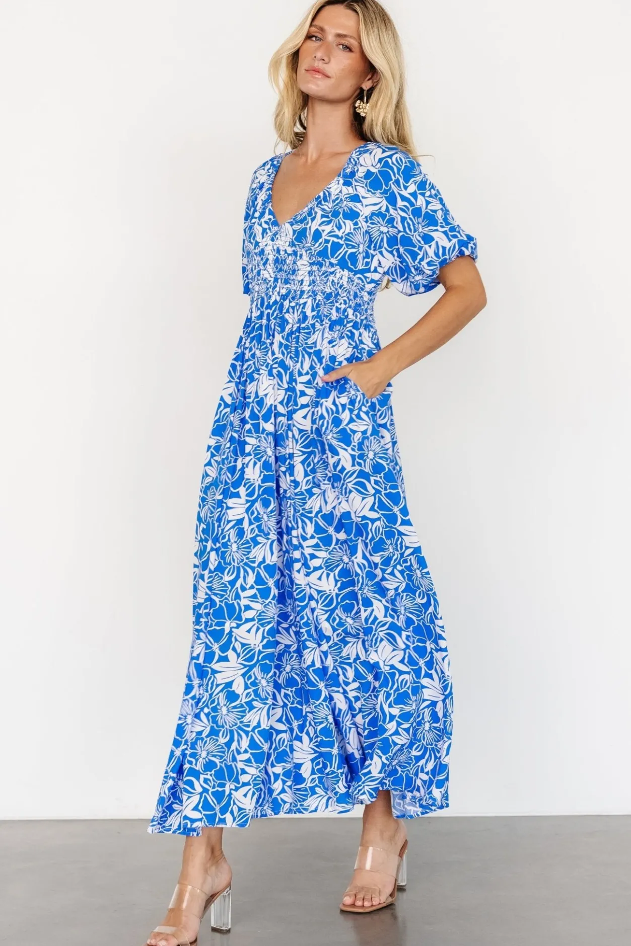 Outlet Baltic Born Elaine Maxi Dress | Blue + White Blue+White