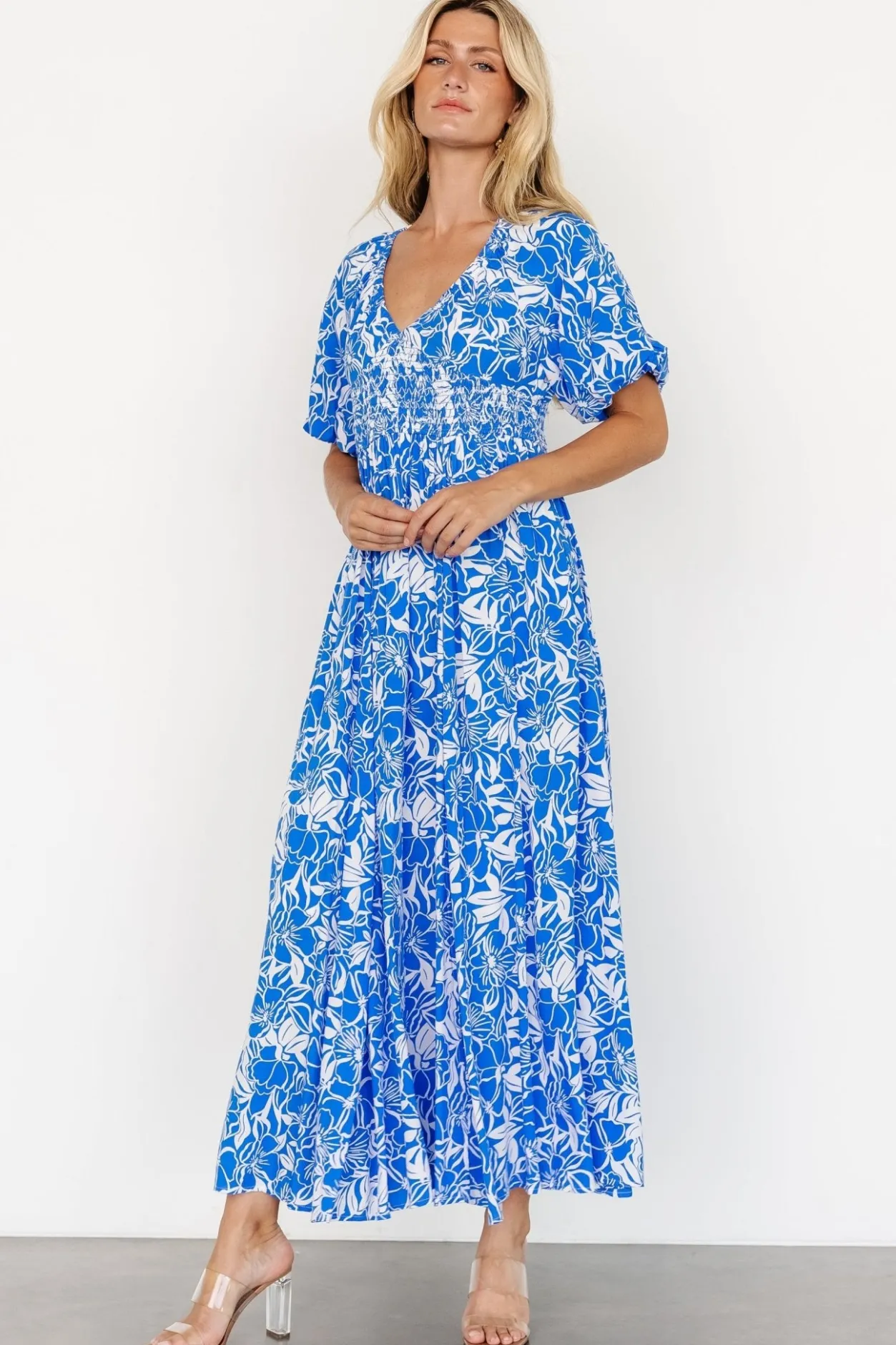 Outlet Baltic Born Elaine Maxi Dress | Blue + White Blue+White