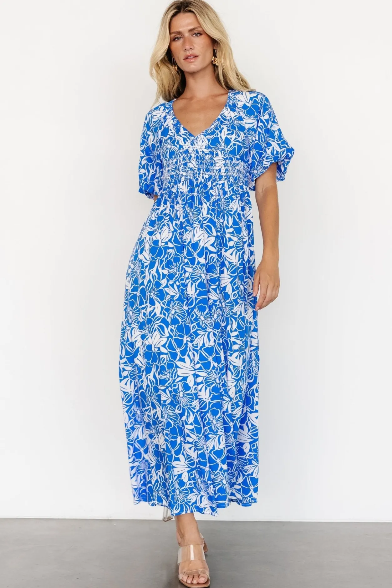 Outlet Baltic Born Elaine Maxi Dress | Blue + White Blue+White