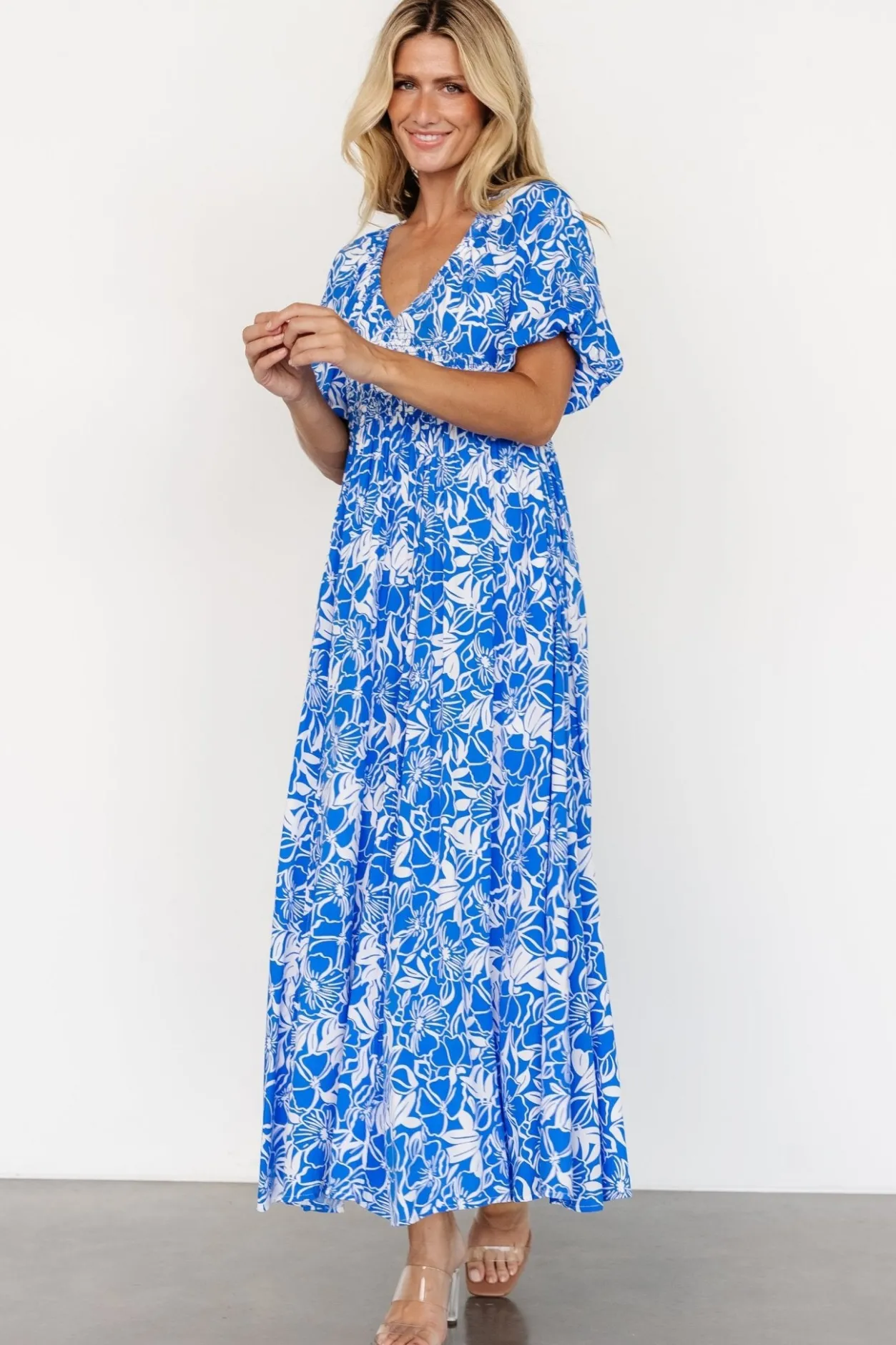 Outlet Baltic Born Elaine Maxi Dress | Blue + White Blue+White