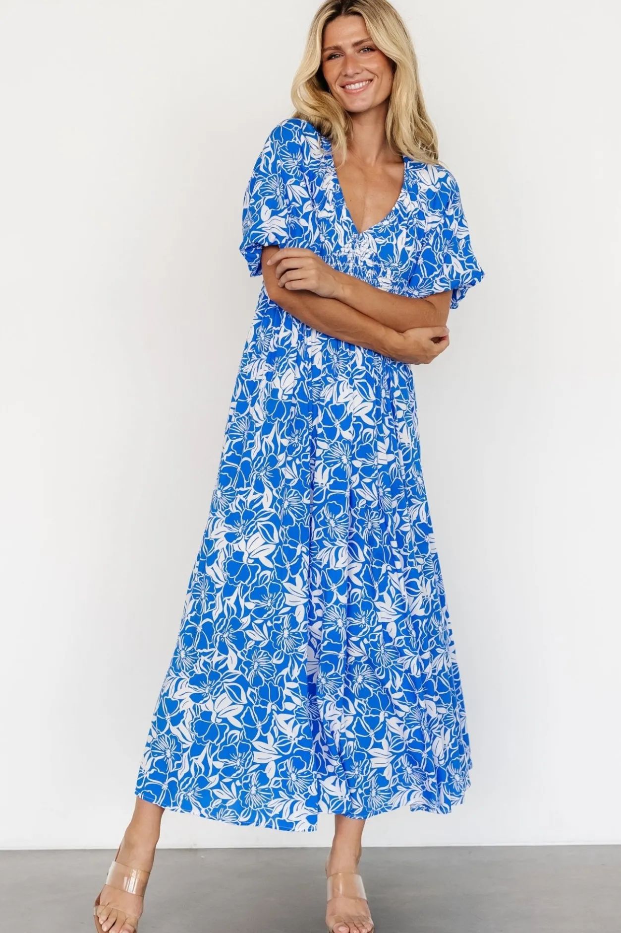 Outlet Baltic Born Elaine Maxi Dress | Blue + White Blue+White