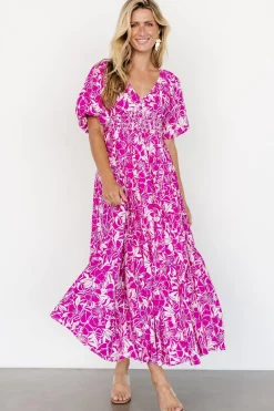 Online Baltic Born Elaine Maxi Dress | Magenta + White Magenta+White