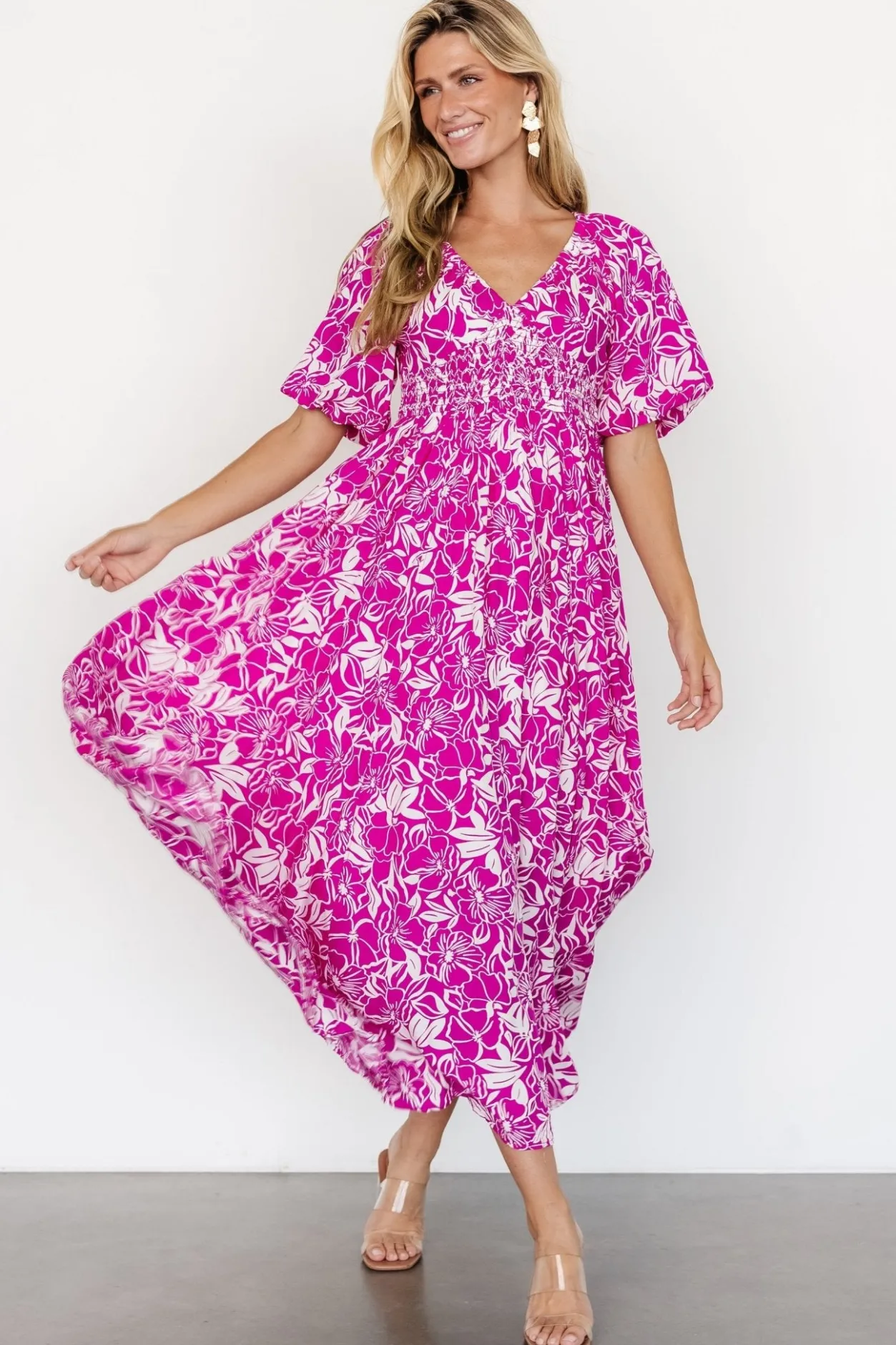 Online Baltic Born Elaine Maxi Dress | Magenta + White Magenta+White